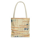Wavy Floral Print Tote