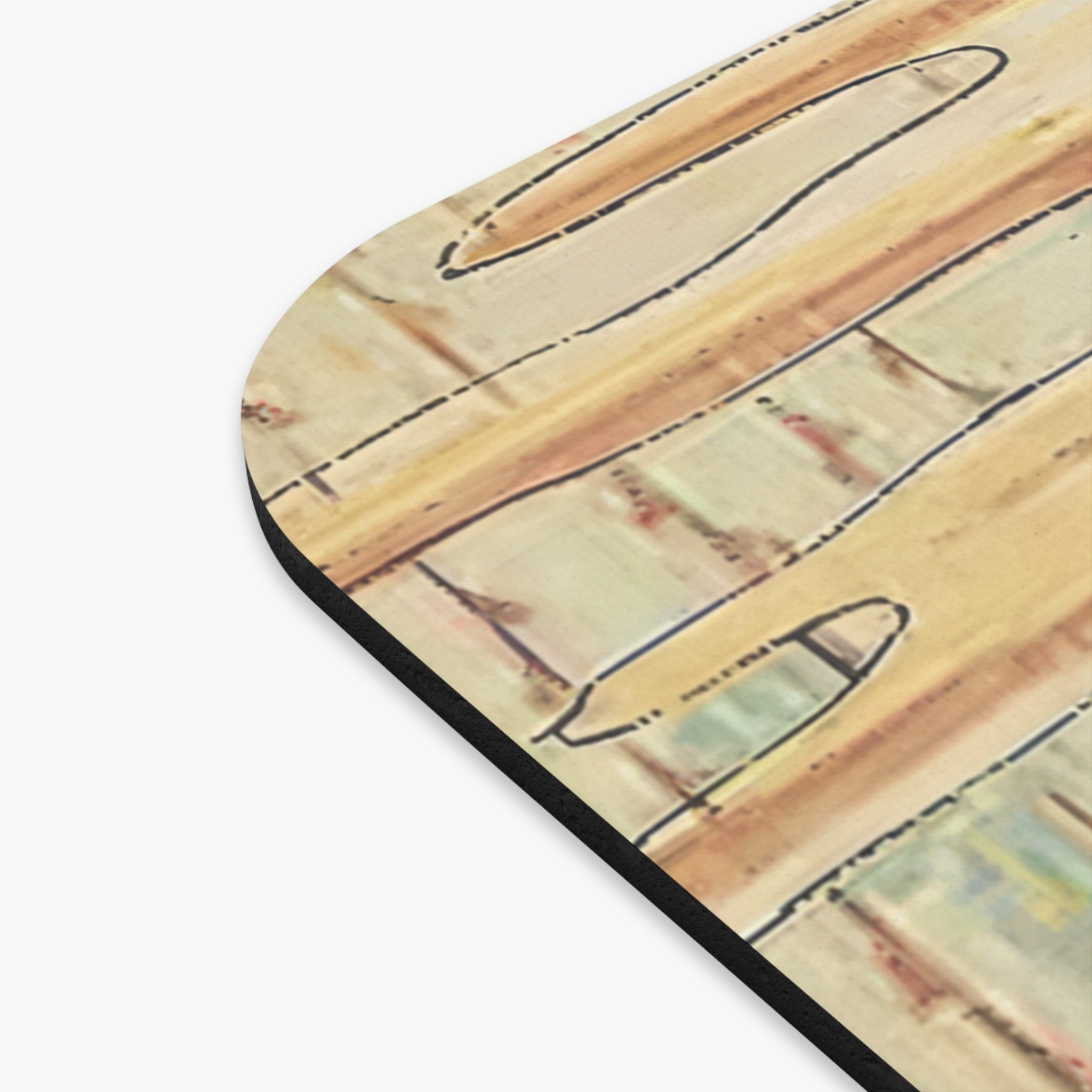 Wavy Floral Print Mouse Pad