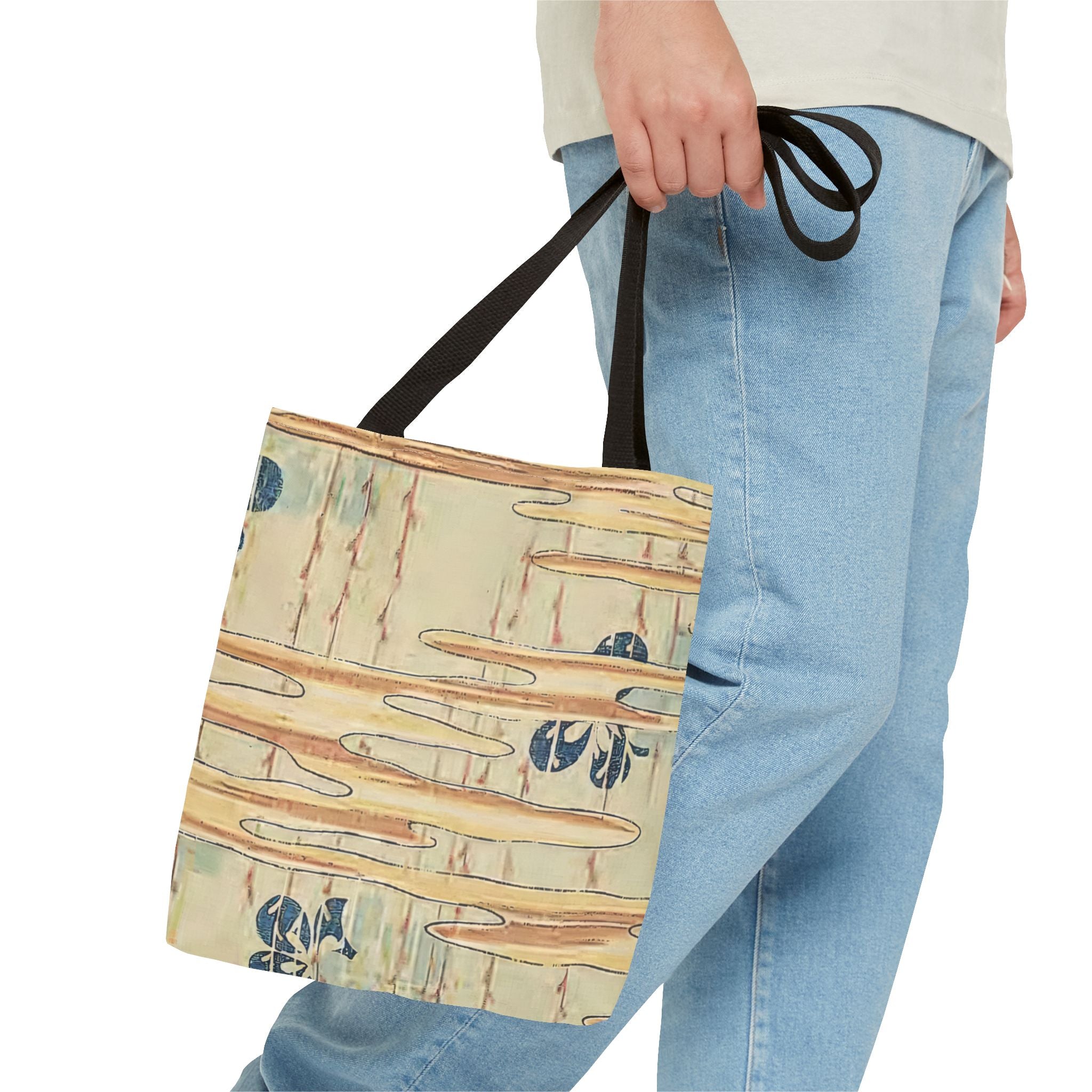 Wavy Floral Print Tote