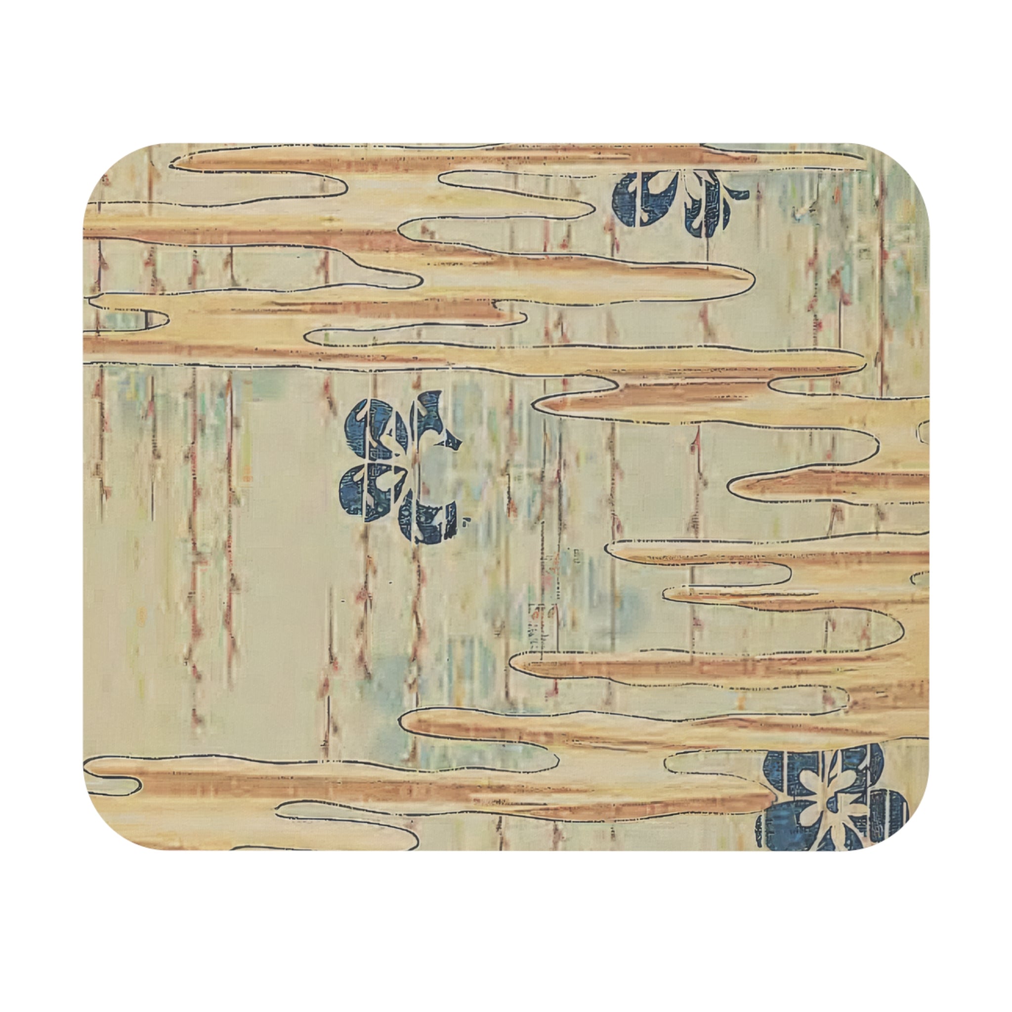 Wavy Floral Print Mouse Pad